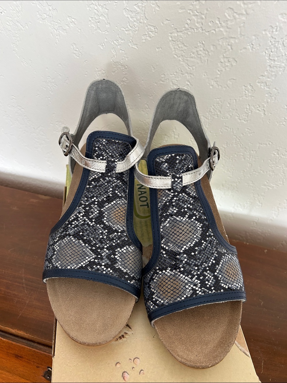 Naot Fiona Leather Wedge Sandals - Picture 4 of 4
